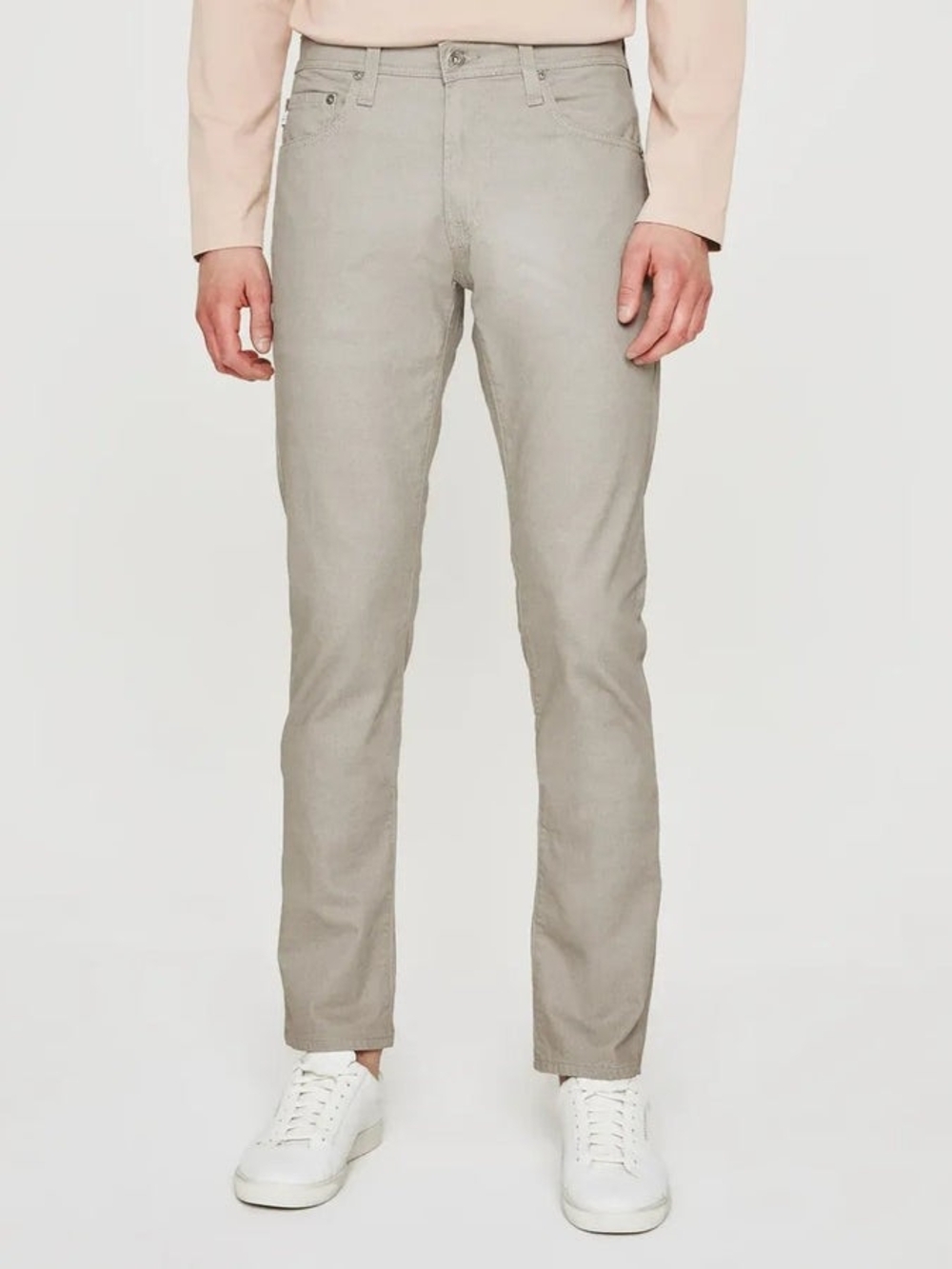 Ag Adriano Goldschmied Taupe Herringbone Trousers